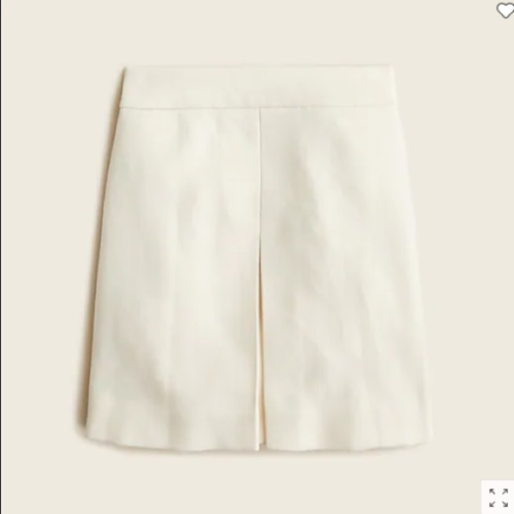 J. Crew Cream Front-Slit Mini Skirt
